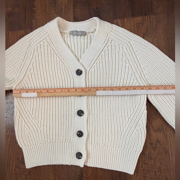 Everlane The Texture Cotton Cardigan Ivory Women’s Size M Cotton Blend button up - Picture 8 of 16